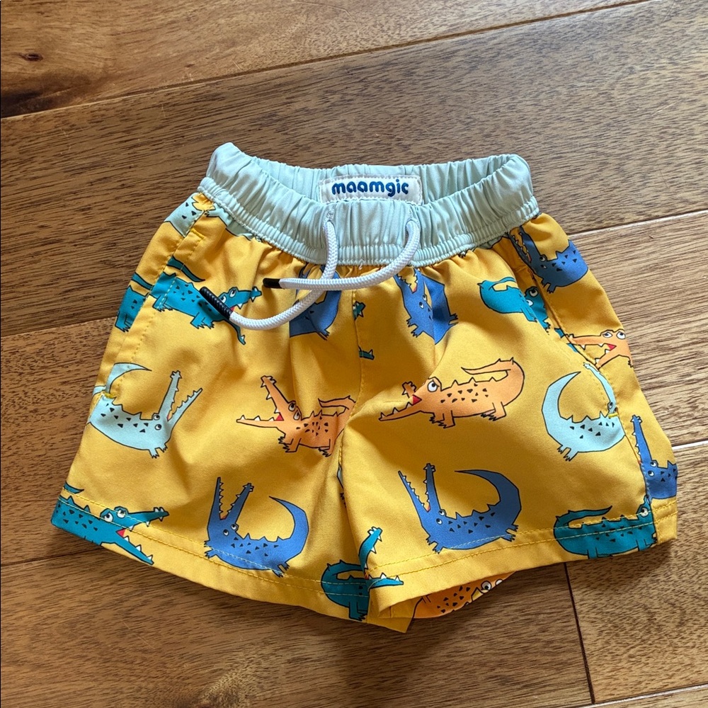 Maamgic Toddler Crocodile Pattern Lined Swim Trunks